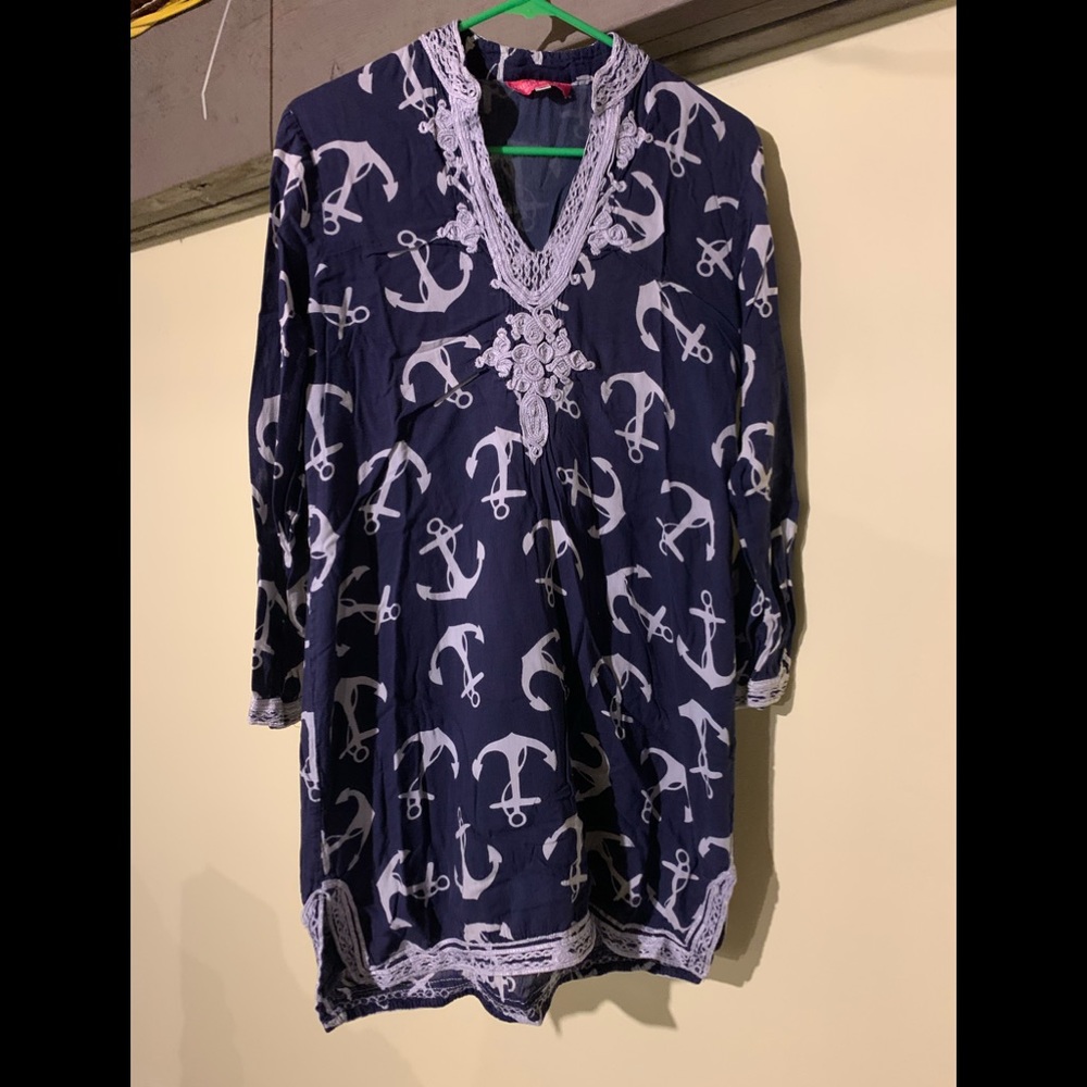 Preppy Girl Palm Beach white anchor dress tunic